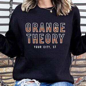Orange Theory Customized sweatshirt with your city and state abbreviation black